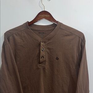 Wolverine Men's Long Sleeve Brown Henley size M